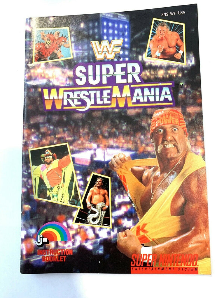 Super Wrestle Mania (SNES Nintendo, Instruction Manual Booklet Book Only)