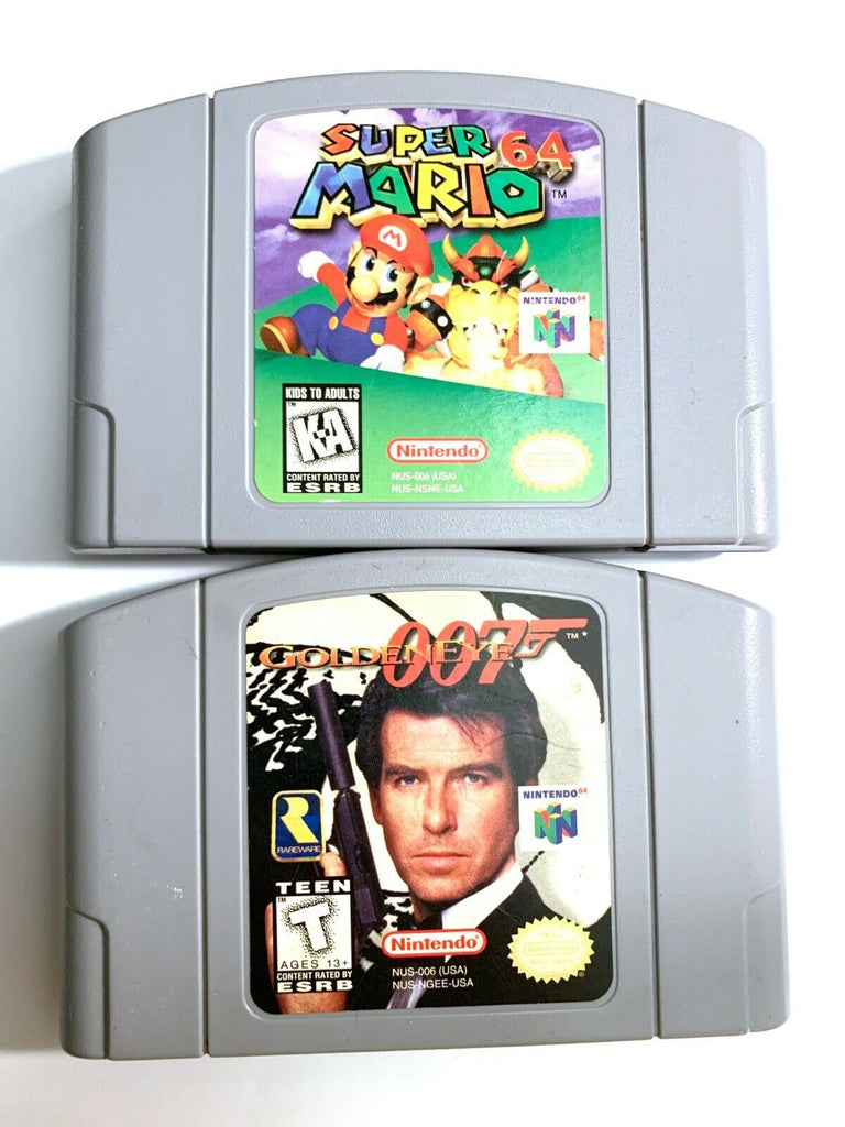 LOT of 2 N64 Nintendo Games - 007 Goldeneye & Super Mario 64 AUTHENTIC Original!