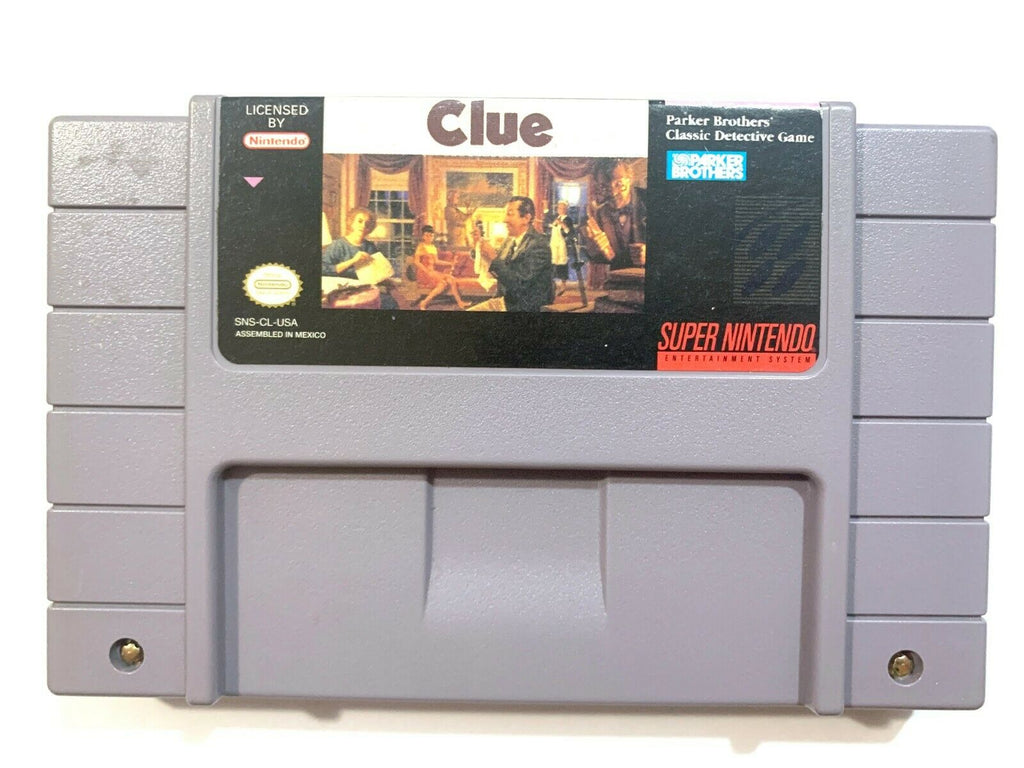 Clue Super Nintendo Entertainment System SNES Game - Tested - Working -Authentic