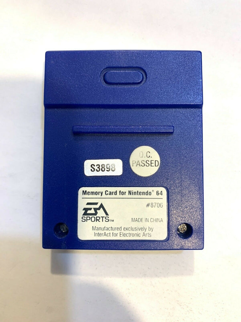 EA Sports Nintendo 64 N64 Memory Card Blue - Tested + Working!