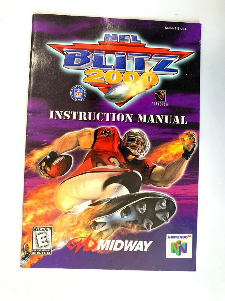 NFL Blitz 2000 Nintendo 64 N64 Original Game w/ Instruction Manual Booklet! VG!