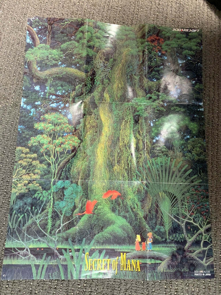 Secret of Mana SUPER NINTENDO SNES Poster Map Fold Out Only!