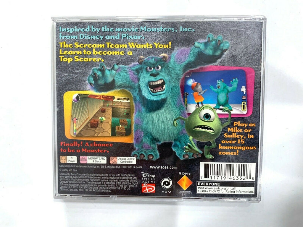 Monsters Inc Scream Team (Sony Playstation 1) PS1 Game Complete CIB Black Label