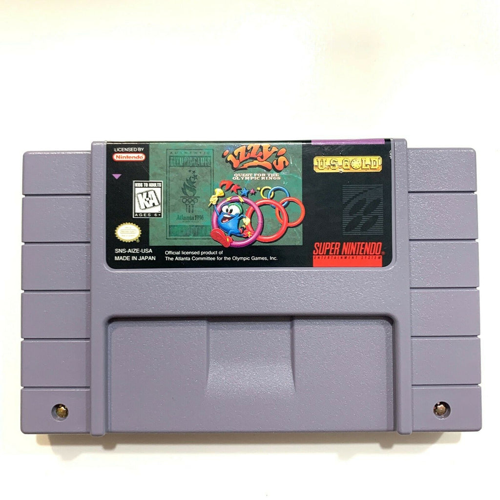 Izzy's Quest for the Olympic Rings SNES Super Nintendo Game - Tested & Working!