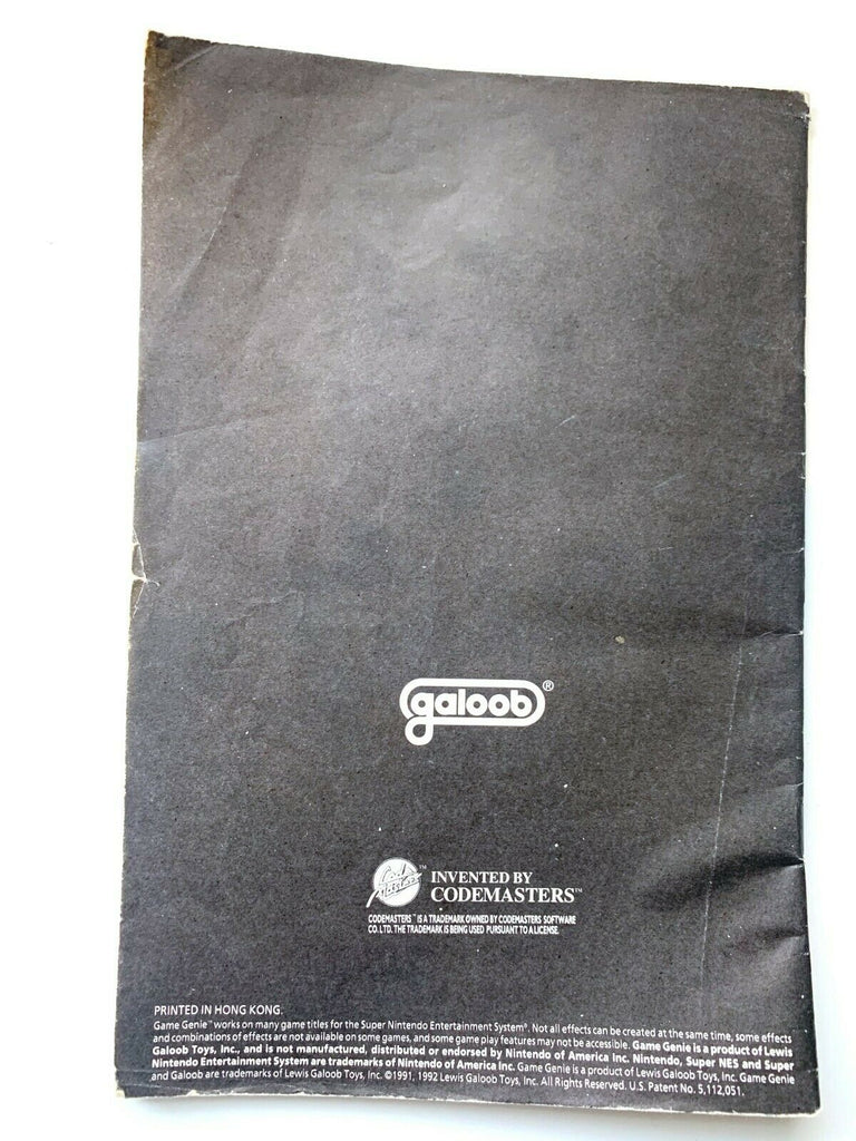 Super Nintendo SNES Game Genie Code Update Booklet Special 50 More Games! RARE