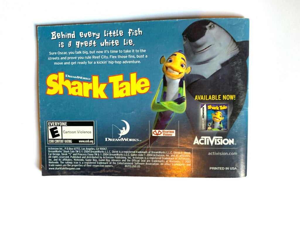 Shrek 2 Beg for Mercy Manual Nintendo Gameboy Advance GBA Game Boy