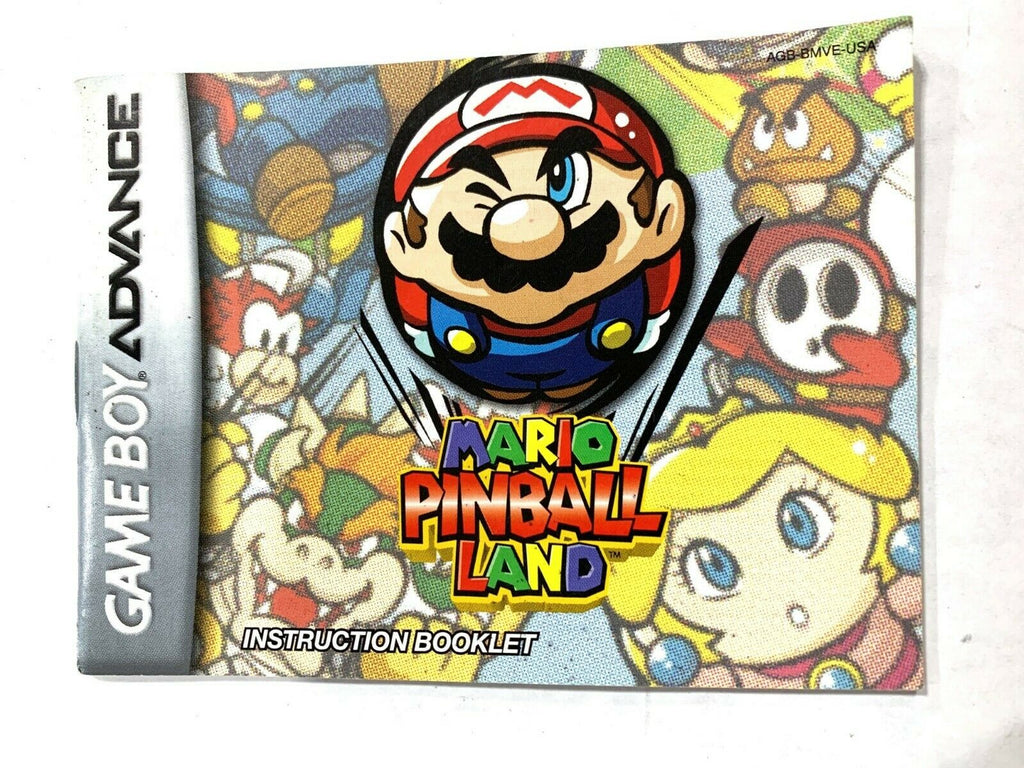 Mario Pinball Land NINTENDO GAMEBOY ADVANCE GBA Game w/ Instruction Booklet!