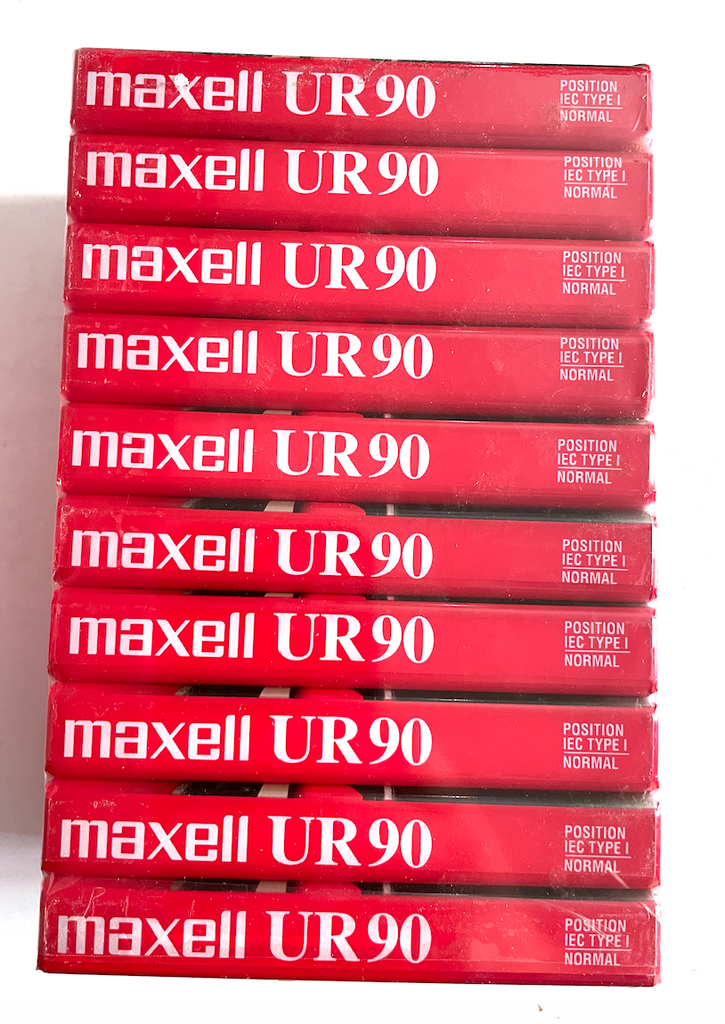Lot of 10 Maxell UR 90 Minutes Audio Cassette Tapes New - Sealed - 10 Pack