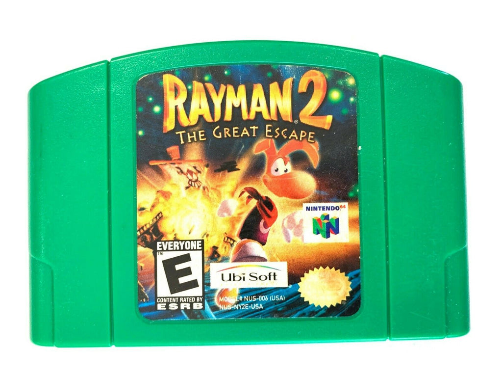 AUTHENTIC! Rayman 2 The Great Escape NINTENDO 64 N64 Game - Tested - Working!
