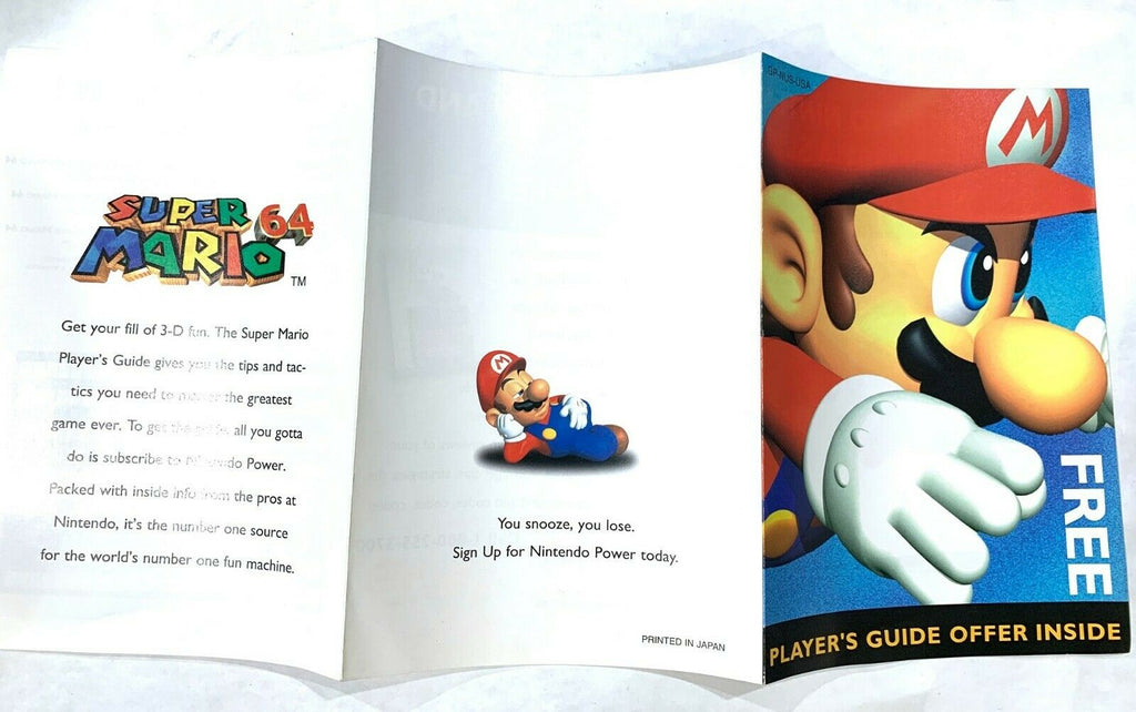 Super Mario 64 N64 Free Players Guide Offer Nintendo Power INSERT ONLY Authentic