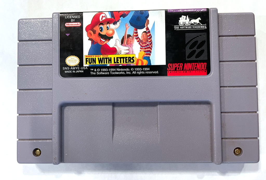 AUTHENTIC Mario's Early Years: Fun With Letters SUPER NINTENDO SNES GAME Tested