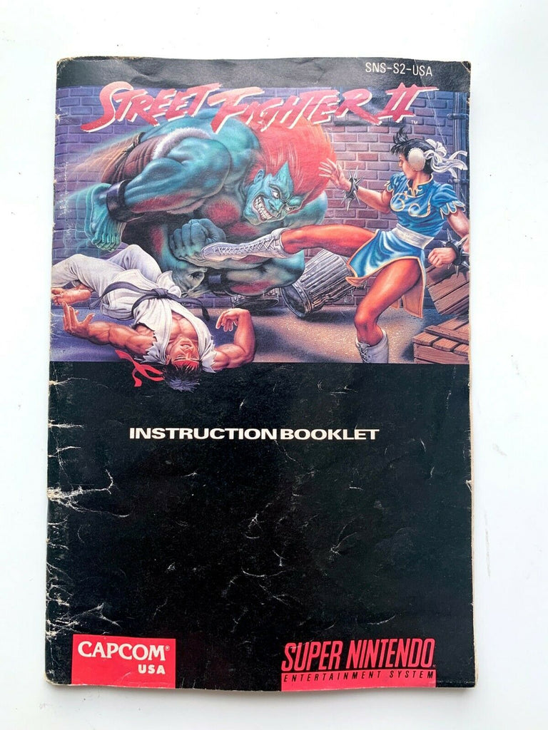 Street Fighter II 2 SNES Super Nintendo MANUAL ONLY! Instruction Booklet!
