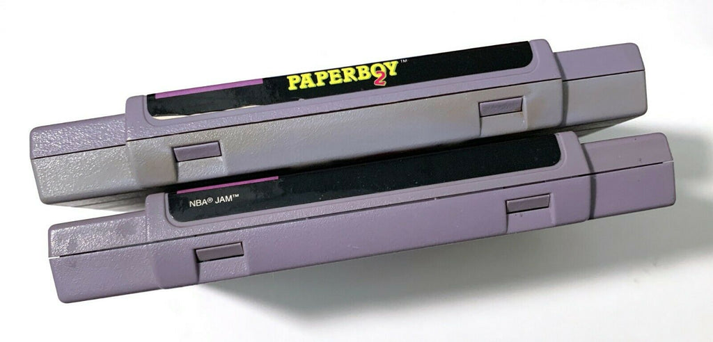 Paperboy 2 & NBA JAM Super Nintendo SNES Game Lot of 2 Games Tested + Working!