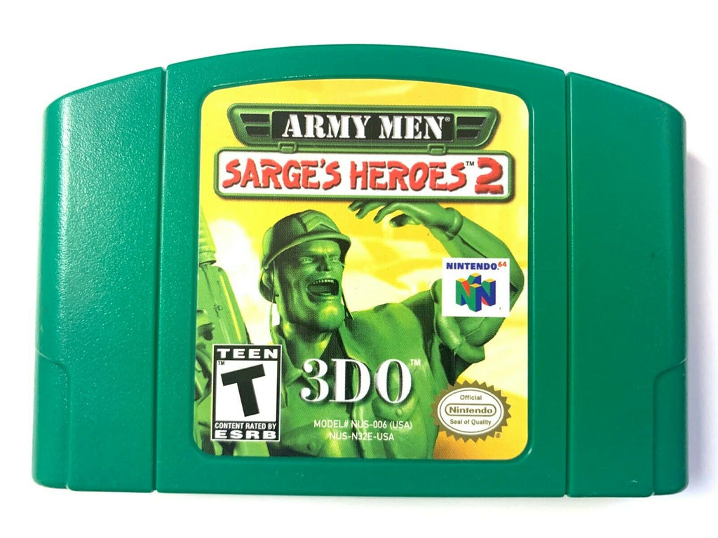 Army Men Sarge's Heroes 2 NINTENDO 64 N64 Game Green Cartridge TESTED!