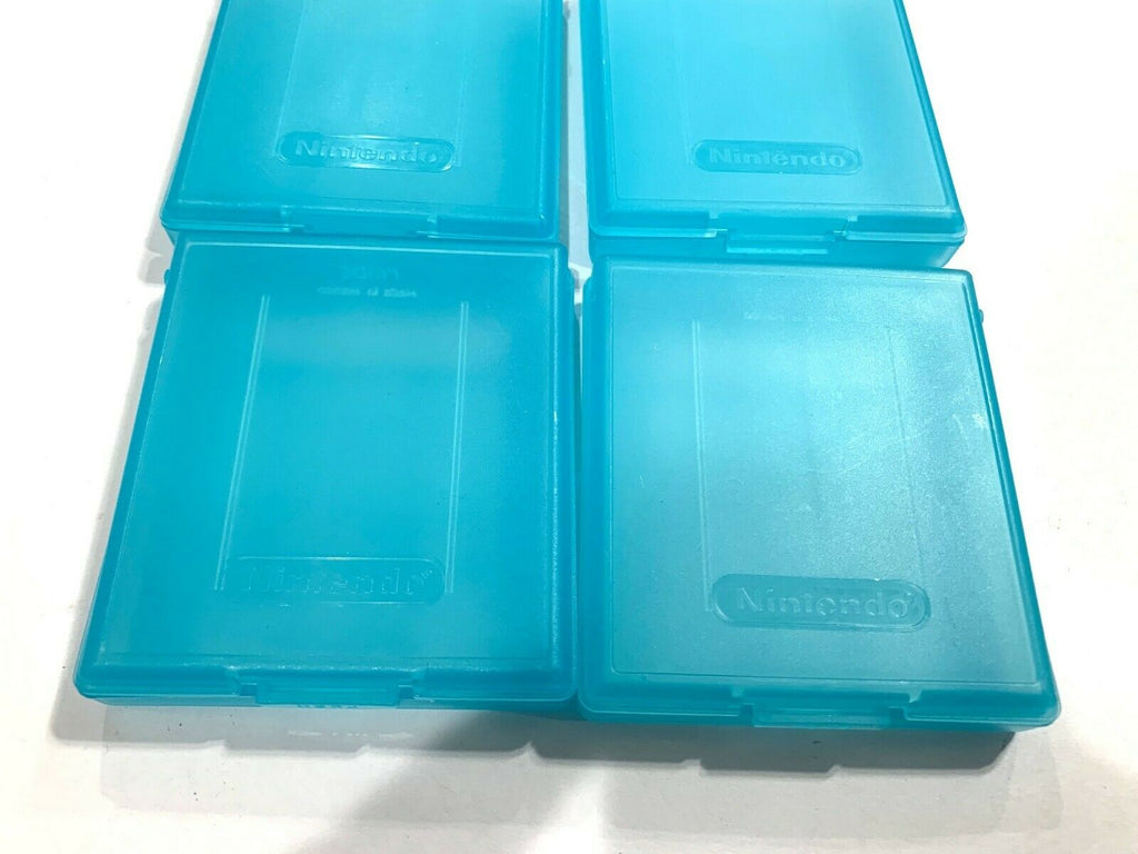 Lot of 4 Turquoise Blue Gameboy Cartridge Cases Has Nintendo Branding *RARE*