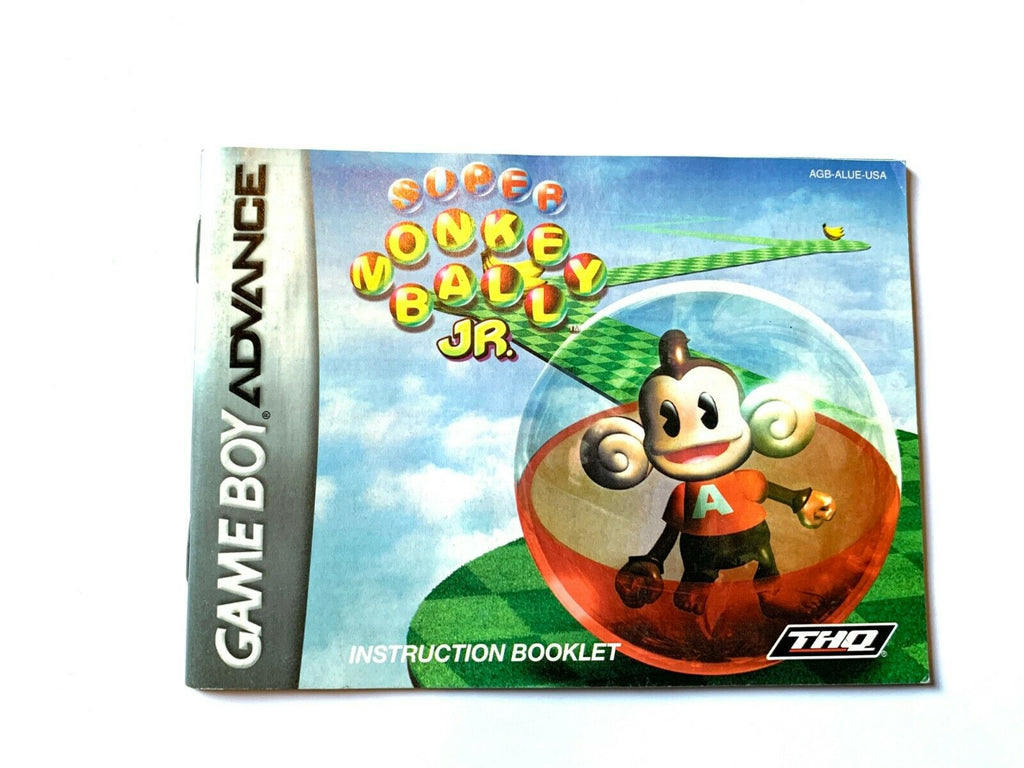 Super Monkey Ball Jr. Insctruction Manual Nintendo Gameboy Advance GBA Game Boy
