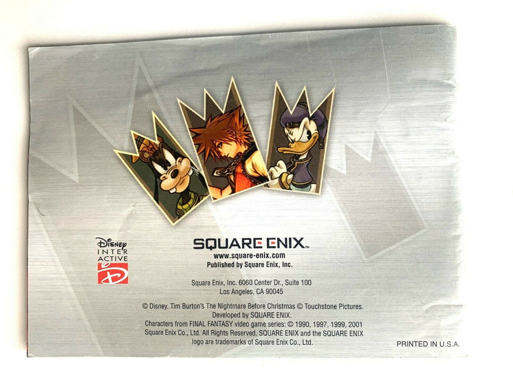 KINGDOM HEARTS CHAIN OF MEMORIES Gameboy Advance GBA Instruction Manual Booklet
