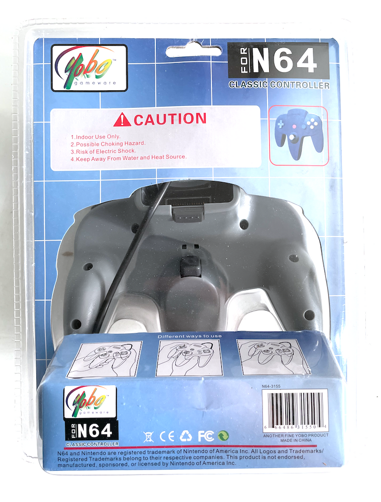 RARE! Yobo N64 Classic Controller BRAND NEW SEALED Nintendo 64 Grey Gray