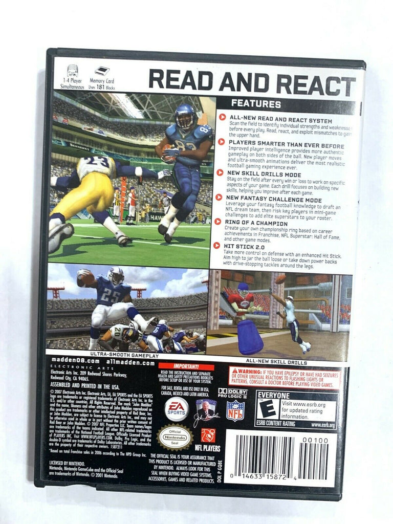 Madden NFL 08 Nintendo Gamecube Game