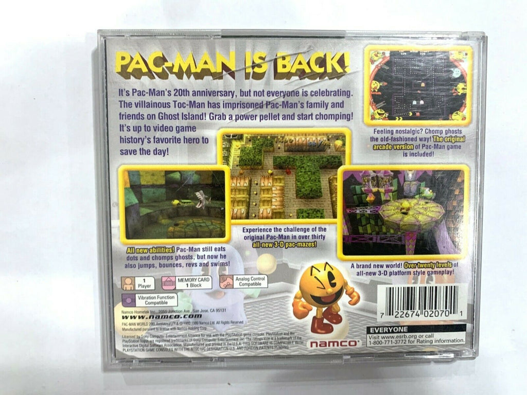 Pac-Man World 20th Anniversary Sony Playstation 1 PS1 Game