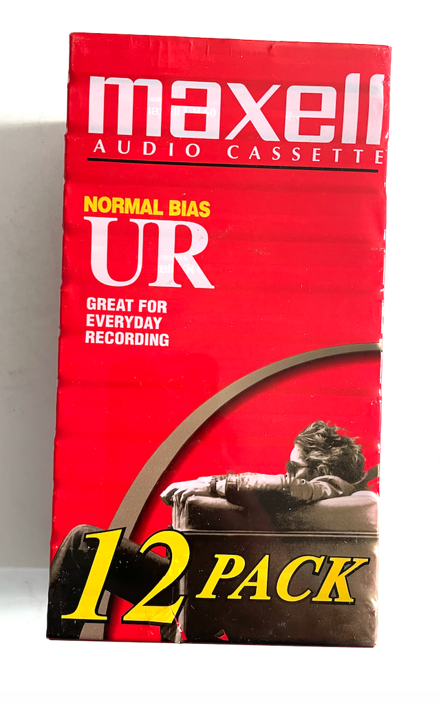 12 New Sealed - Maxell UR-60 Normal Bias Audio Cassette Tapes (60 minutes Each)