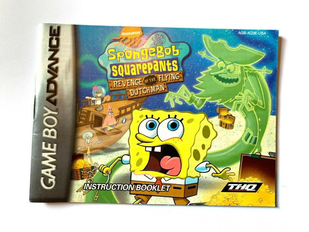 Spongebob Revenge Flying Dutchman GameBoy Advance GBA Instruction Manual Only