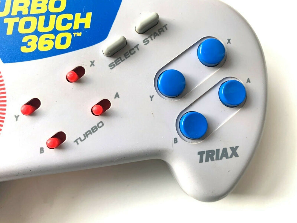 Super Nintendo SNES 16-Bit Triax Turbo Touch 360 Blue Controller Tested WORKING!