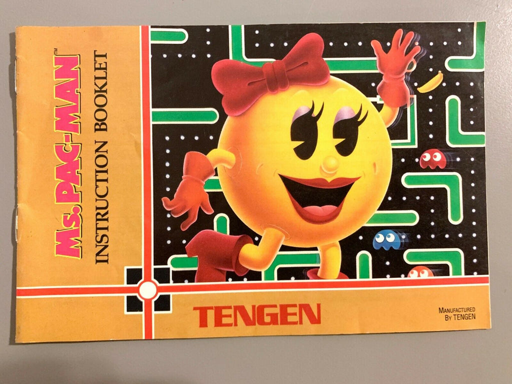 MS. PAC-MAN Tengen Nintendo NES Original Instruction Manual Only Booklet Book