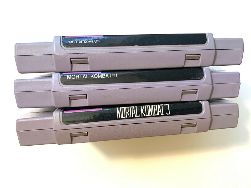 Mortal Kombat 1 2 3 Lot of Super Nintendo Games Authentic Tested Working SNES