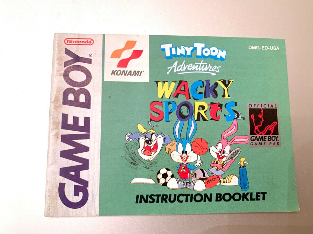 Tiny Toon Adventures Wacky Sports Original Nintendo Gameboy Instruction Manual