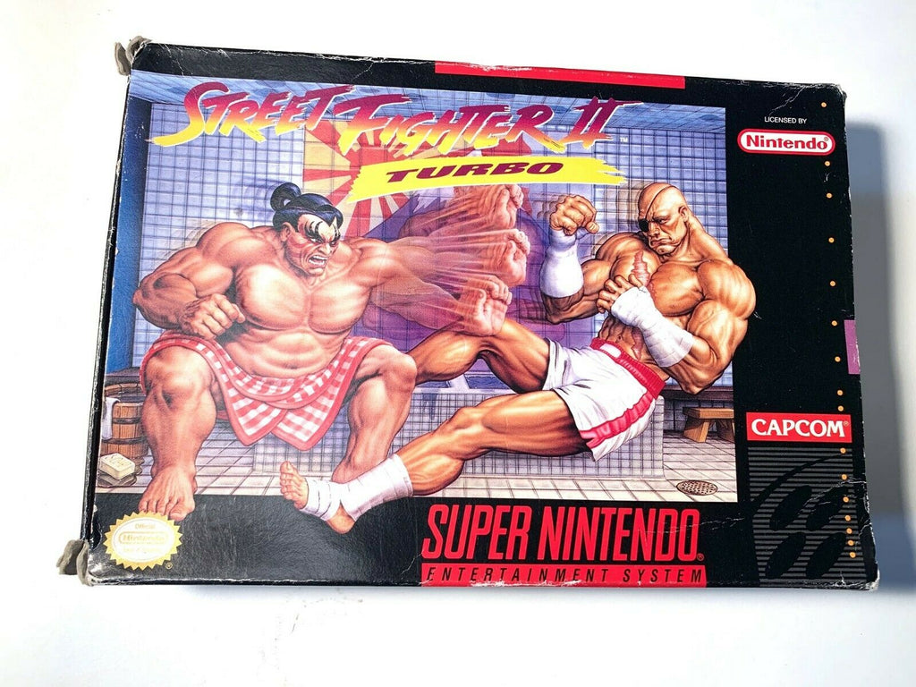 Street Fighter II Turbo SNES Super Nintendo w/ Original Box & Tray Tested!
