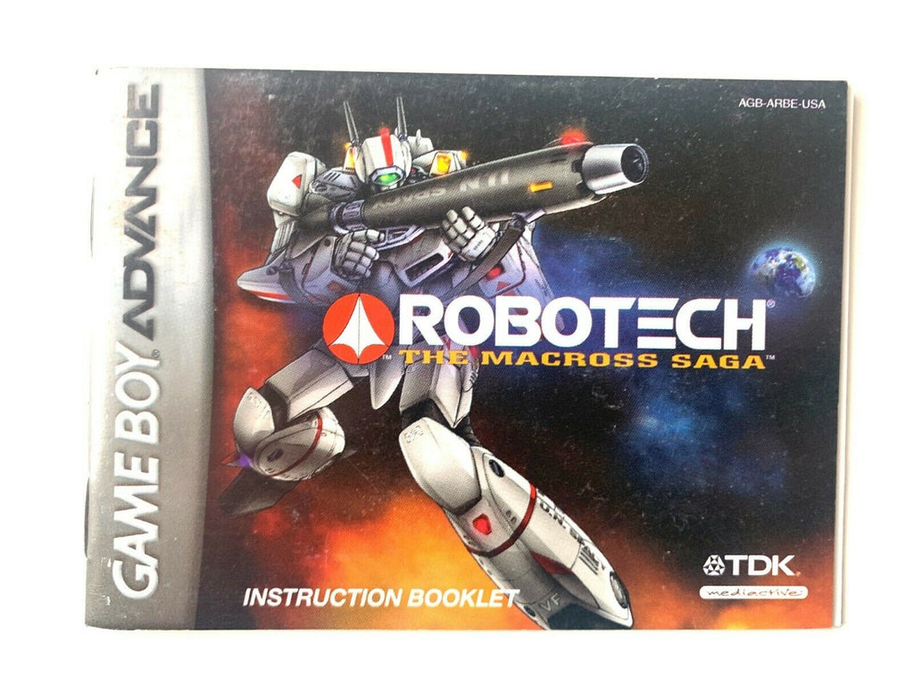 Robotech The Macross Saga Nintendo Game Boy Advance Manual Only Booklet Book