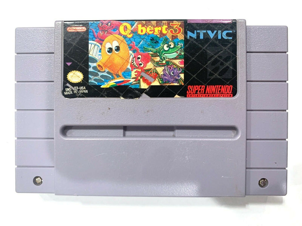 Q Bert 3 SUPER NINTENDO SNES Game Tested + Working & Authentic!
