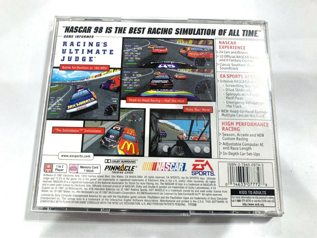 Nascar 99 Playstation 1 PS1 Game Tested + Working COMPLETE CIB!