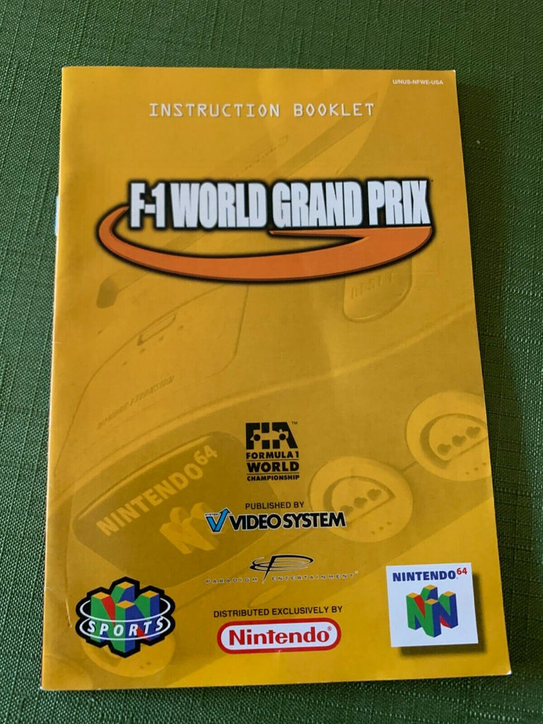 F-1 World Grand Prix - Nintendo 64 N64 Original Instruction Manual Booklet Book