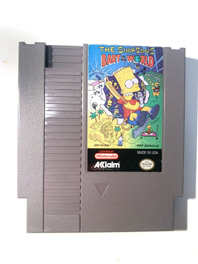 Simpsons Bart VS The World ORIGINAL NINTENDO NES Game Tested + Working!