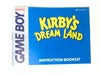 Kirby's Dream Land Game Boy Nintendo Instruction Manual Booklet Book ONLY