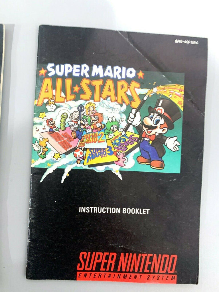 Mario Kart & All Stars Super Nintendo Instruction Manual Booklet Book Lot