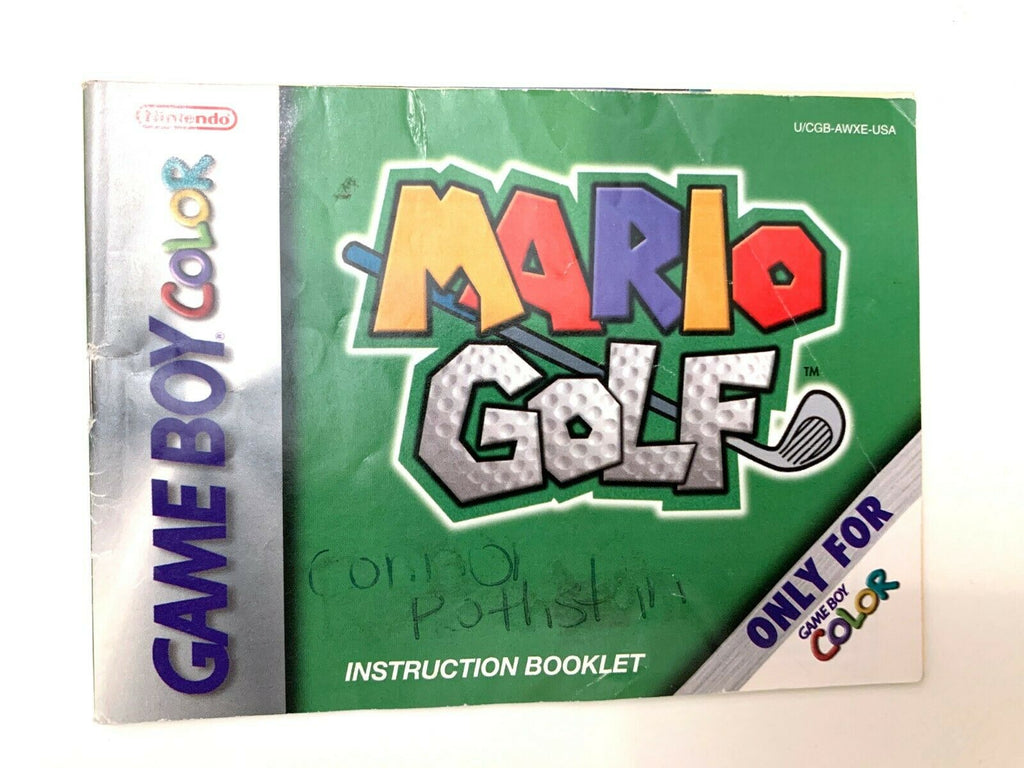 Mario Golf Instruction Manual Booklet Book Gameboy Game Boy Color GBC Nintendo