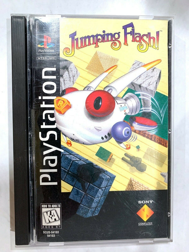 RARE! Jumping Flash Long Box SONY PLAYSTATION 1 PS1 Game COMPLETE CIB Tested
