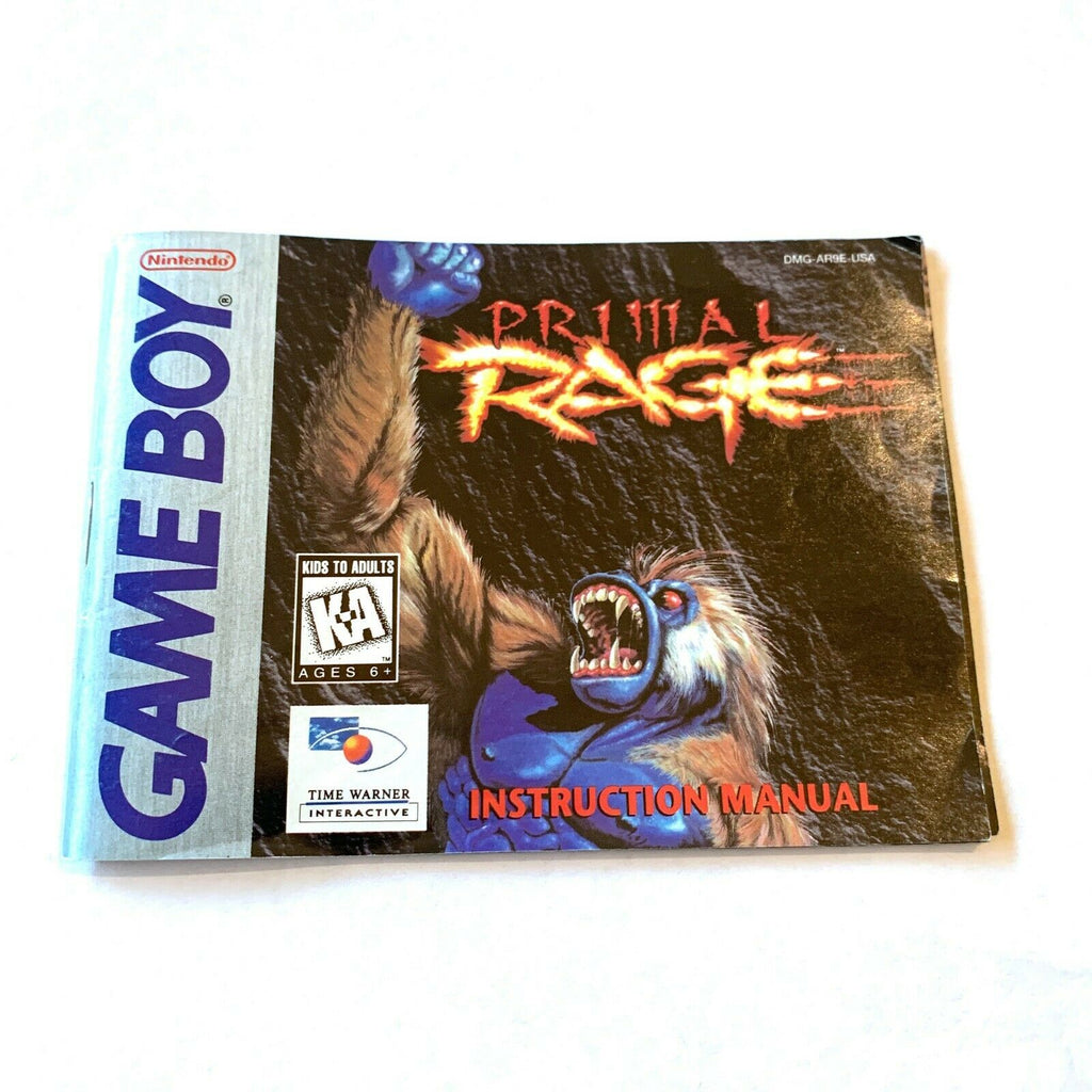Primal Rage - Authentic - Nintendo Game Boy - Manual Only! NO GAME!