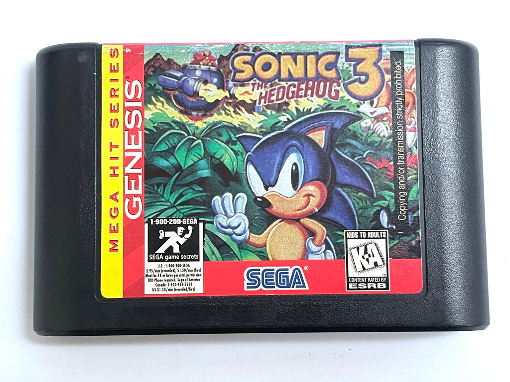 Sonic The Hedgehog 3 Sega Genesis Game Cartridge