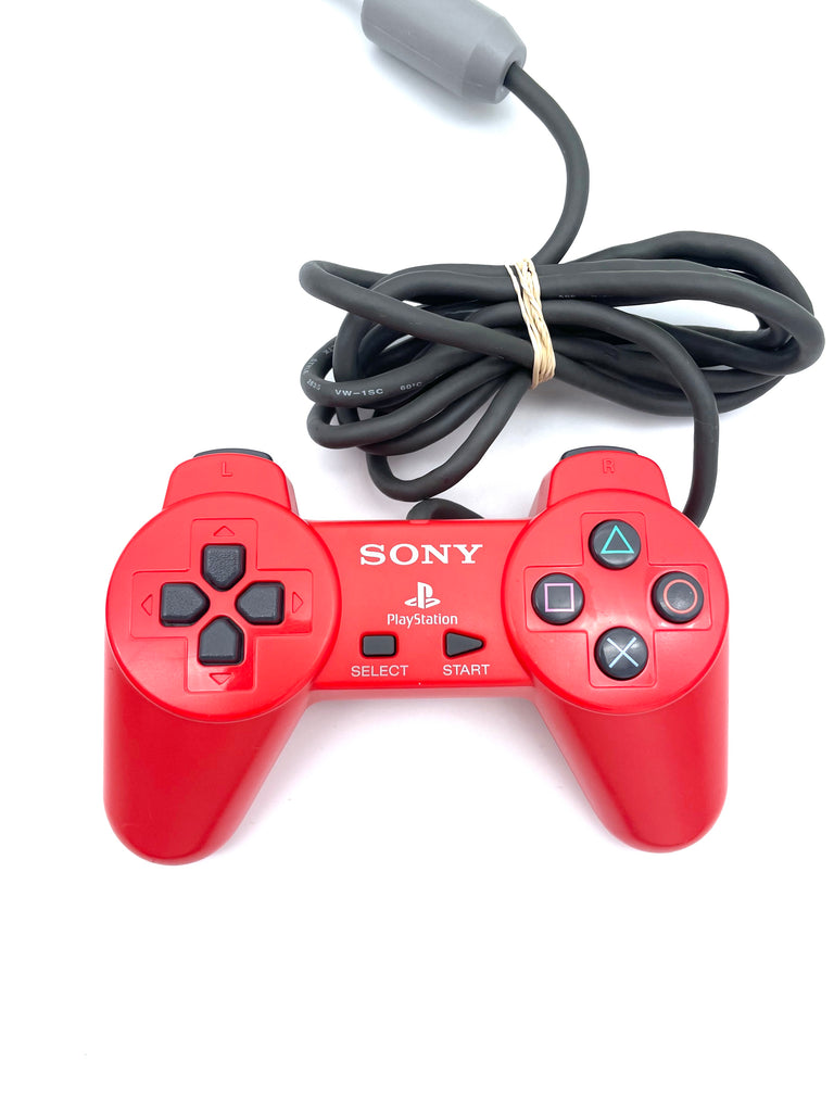 SONY Playstation PS1 Red Wired Controller SCPH-1080 Official OEM Rare