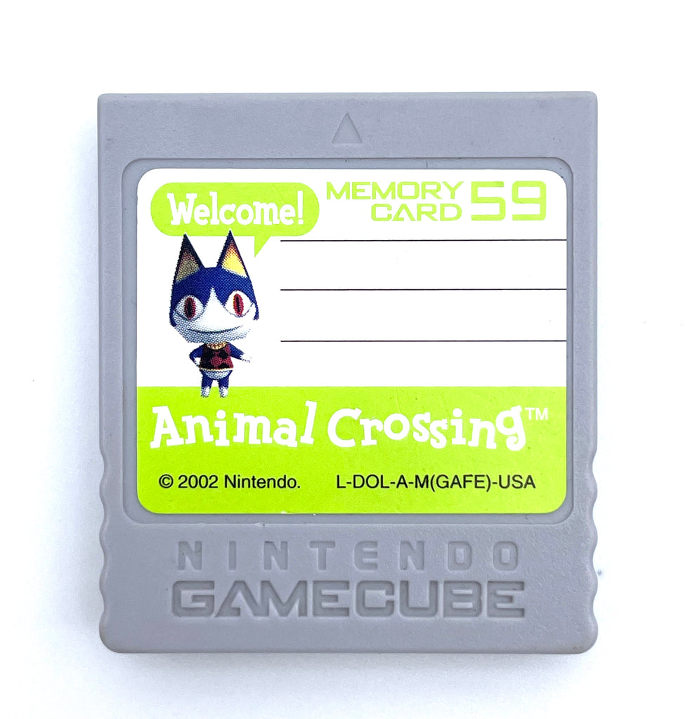 Animal Crossing Official Genuine OEM Nintendo GameCube Memory Card 59 Blocks Grey DOL-008