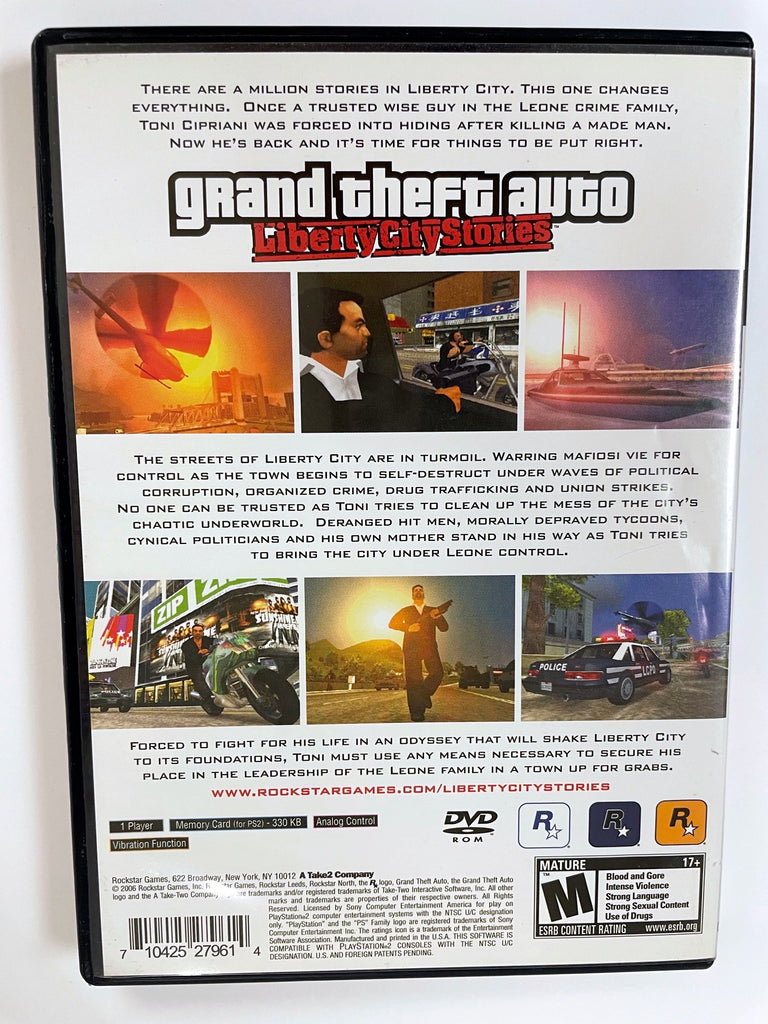 Grand Theft Auto Liberty City Stories Sony Playstation 2 PS2 Game