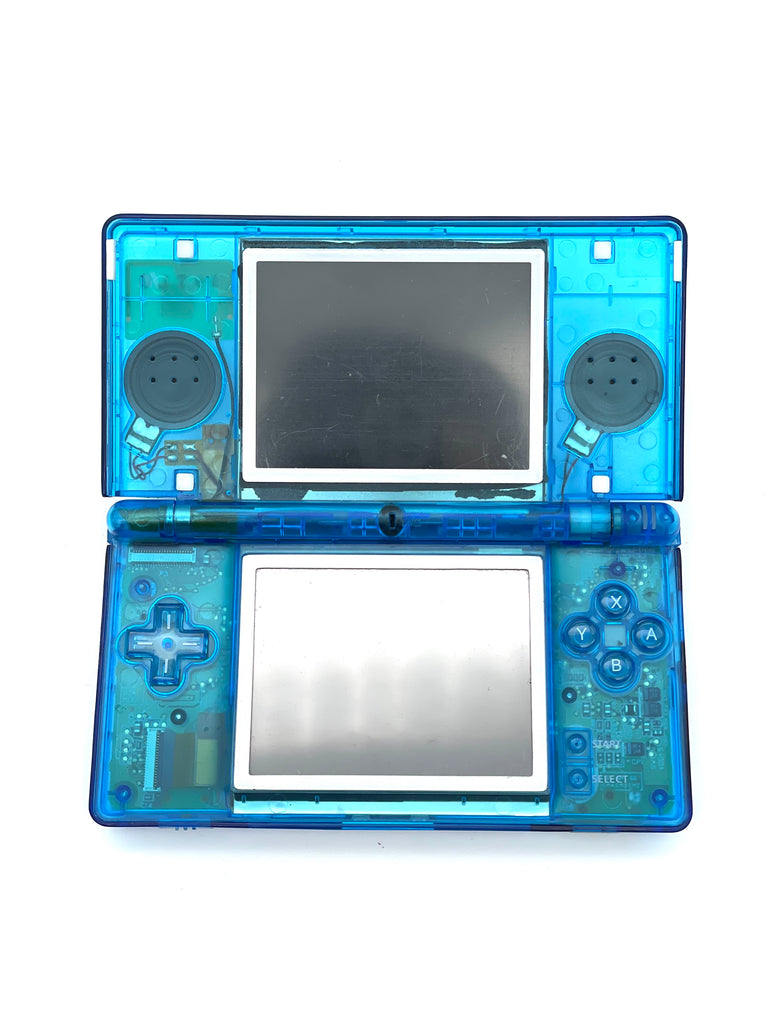 Custom Clear Blue Nintendo DS Lite Handheld Game System w/ Charger & Stylus