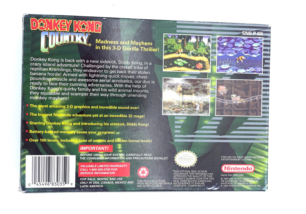 Donkey Kong Country Super Nintendo SNES Game (Complete)