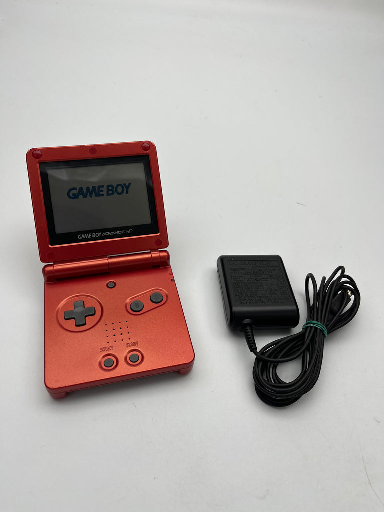 Gameboy Advance GBA SP Flame Red Handheld System w/ Charger!