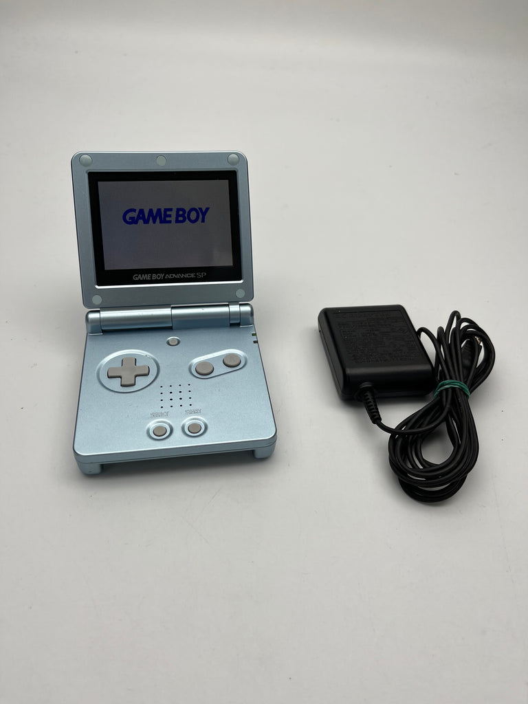 Gameboy Advance GBA SP Pearl Blue Handheld System w/ Charger! (AGS-101 Brighter Screen)