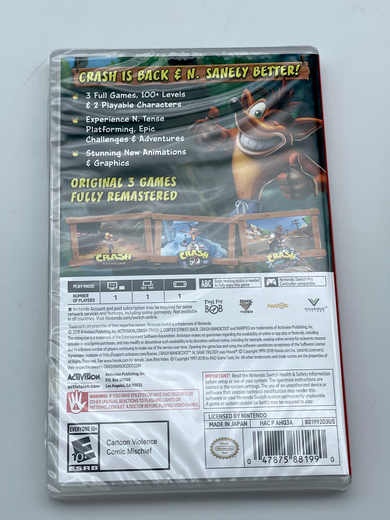 Crash Bandicoot N-Sane Trilogy Nintendo Switch Game